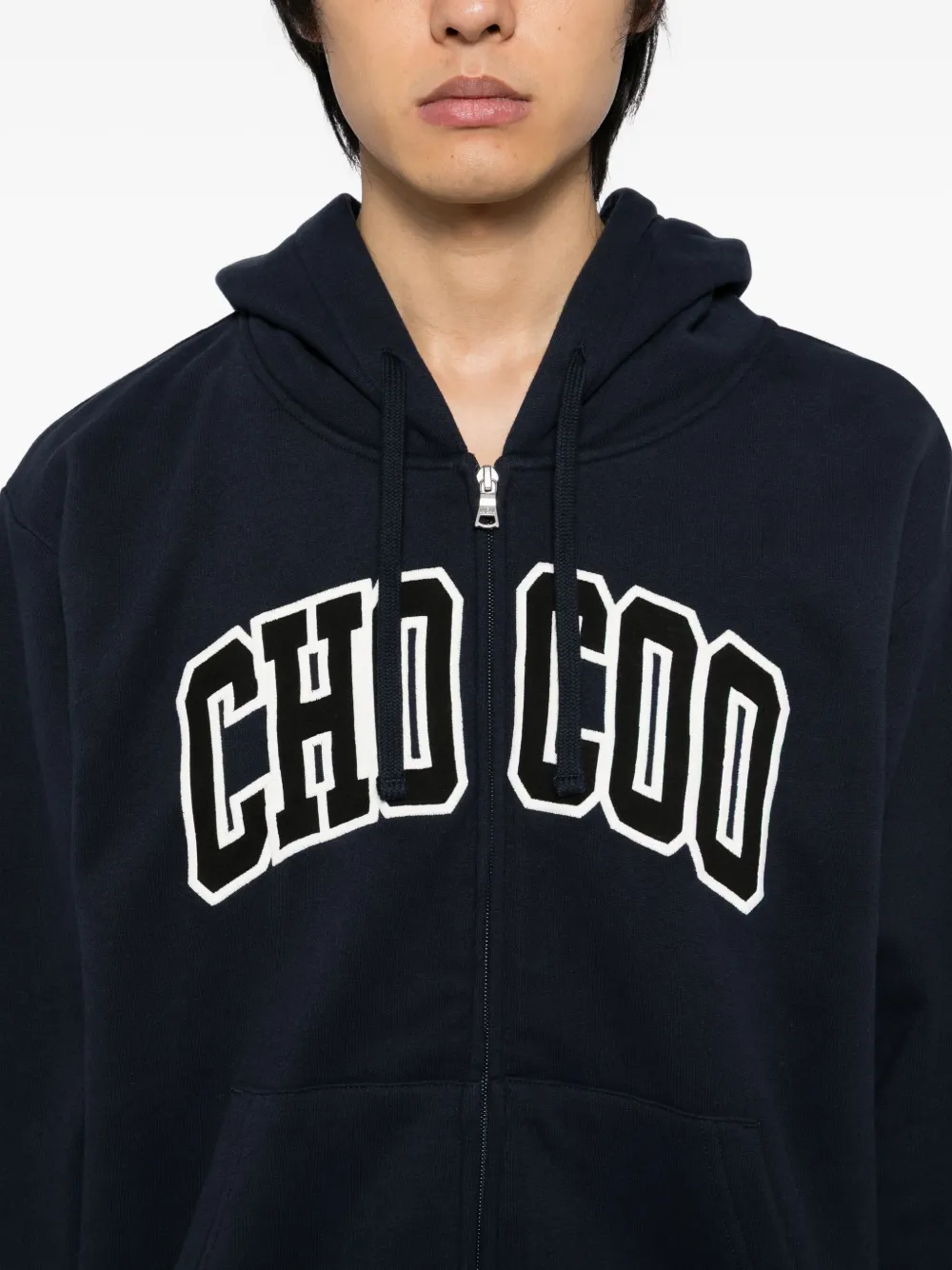 CHOCOOLATE Hoodie met geborduurd logo Blauw