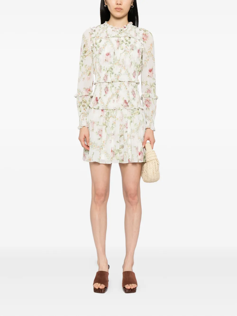 Needle & Thread Colette's Rose Emilia mini-jurk - Beige