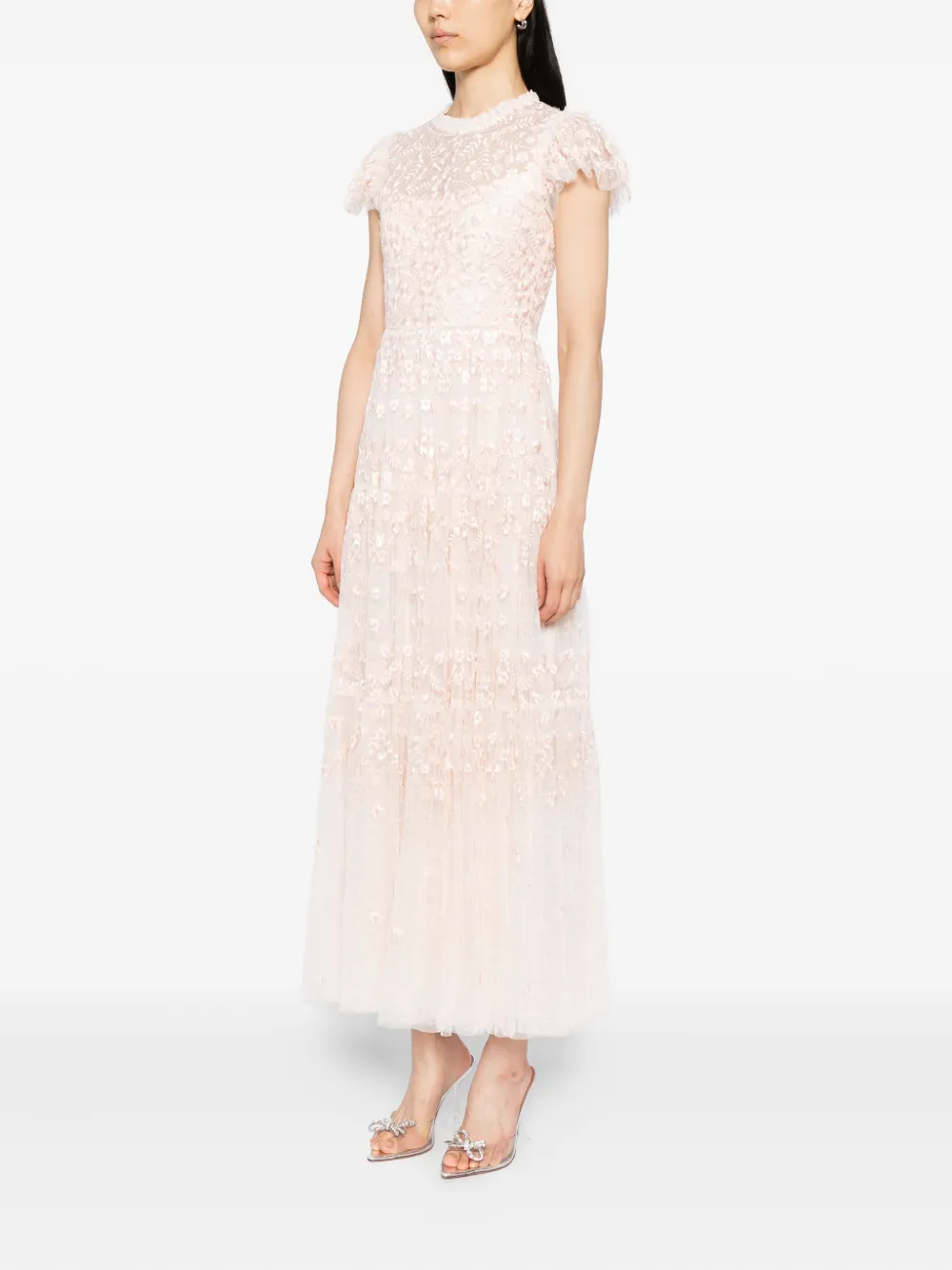 Needle & Thread Jurk met geborduurde bloemen Roze