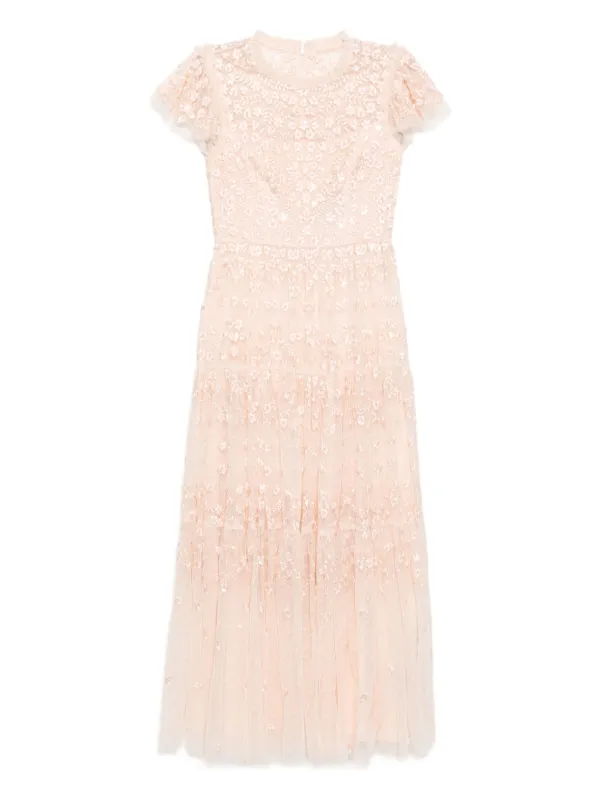 Needle & Thread floral-embroidered Dress | Pink