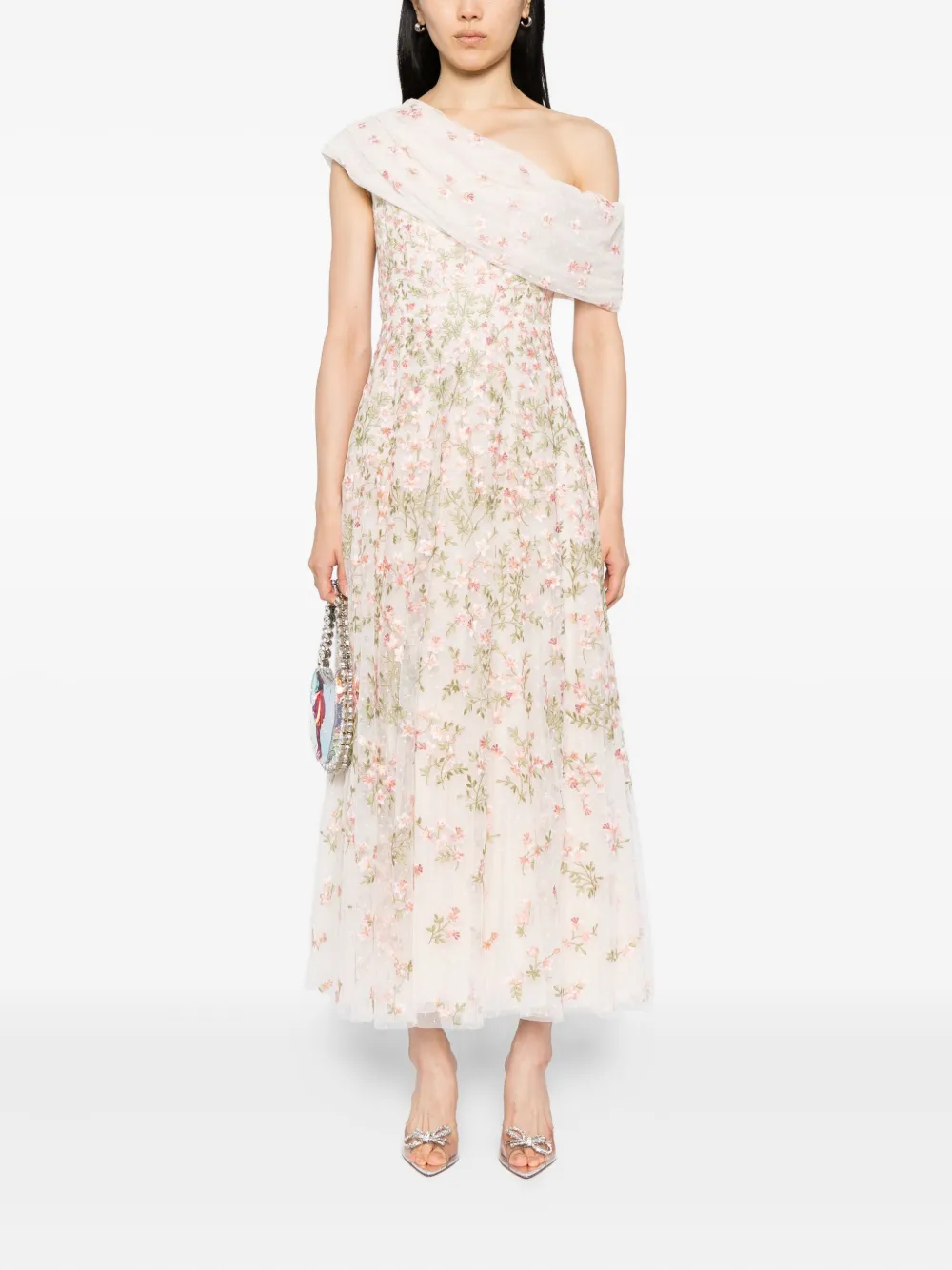 Needle & Thread Jurk met geborduurde bloemen - Roze