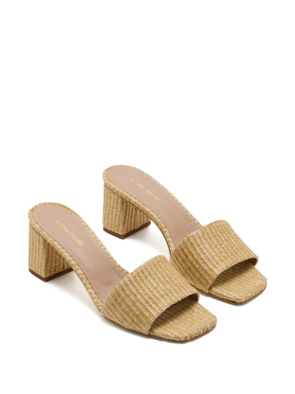 Andrea Gomez 50mm Claudia heeled mules Brown