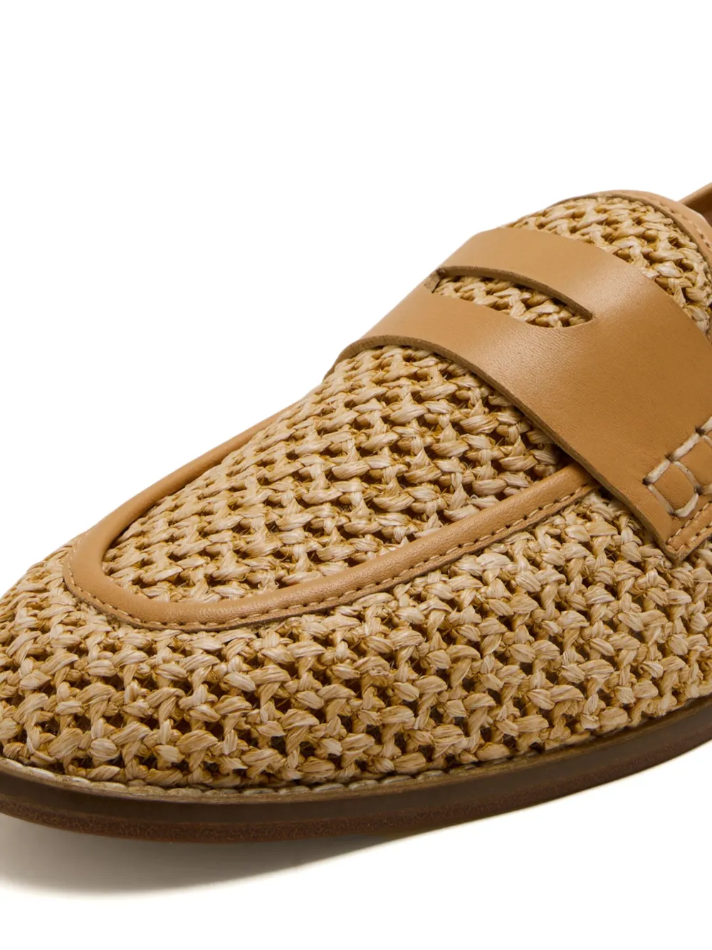 Andrea Gomez woven leather loafers Brown