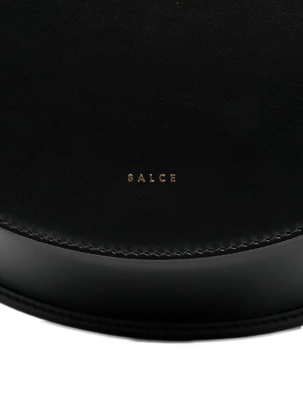 Salce Half-moon Calf Leather Shoulder Bag In Black