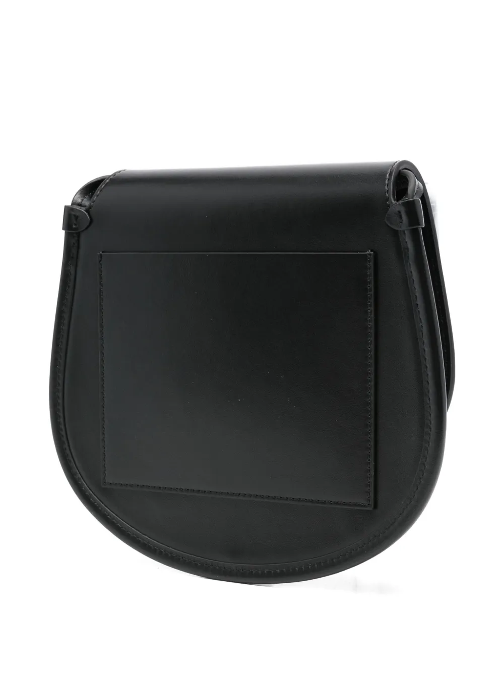 Salce Half-moon Calf Leather Shoulder Bag In Black