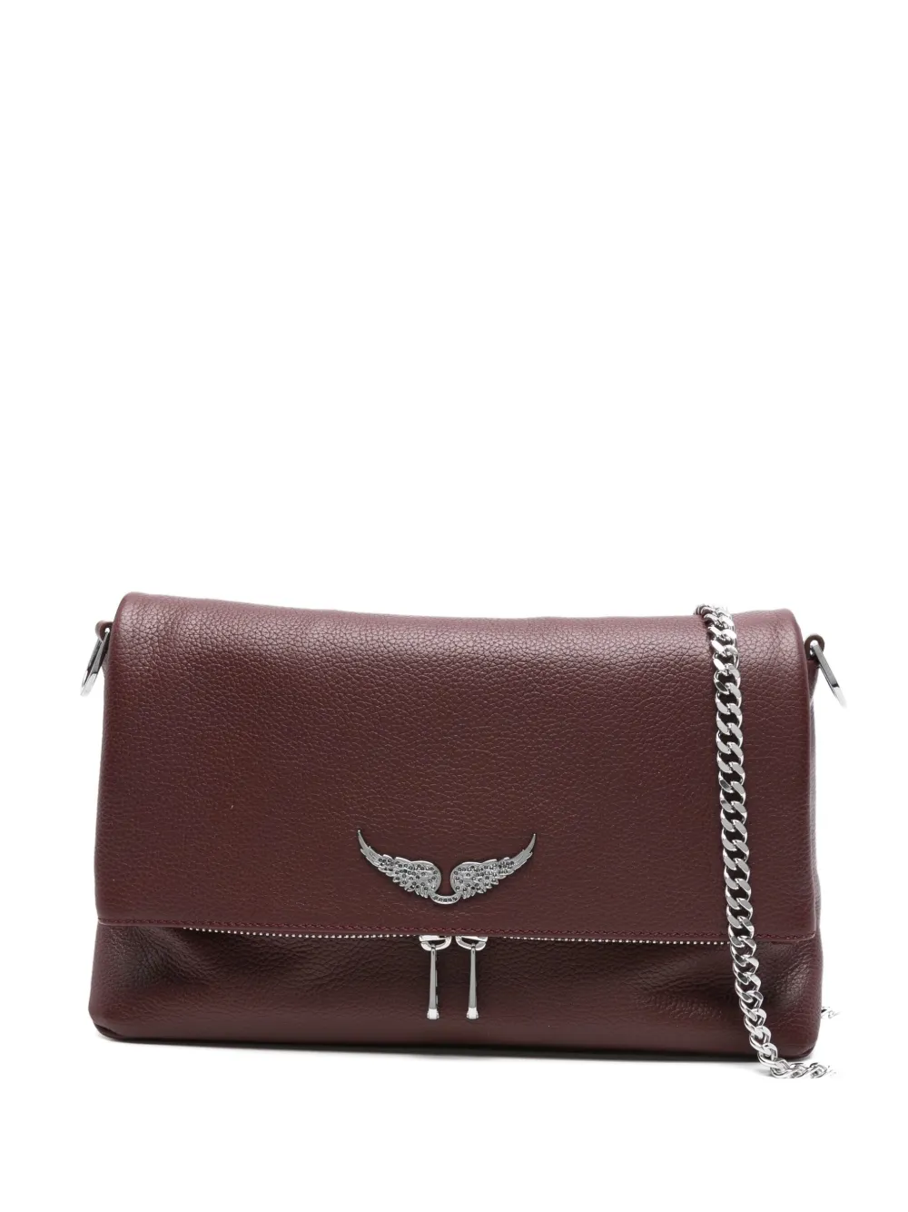Zadig & Voltaire Rocky Leather Shoulder Bag In Brown
