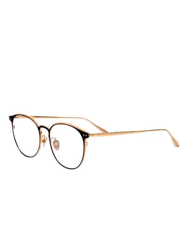 Linda Farrow round-frame Clear Glasses | Gold | FARFETCH display picture 3