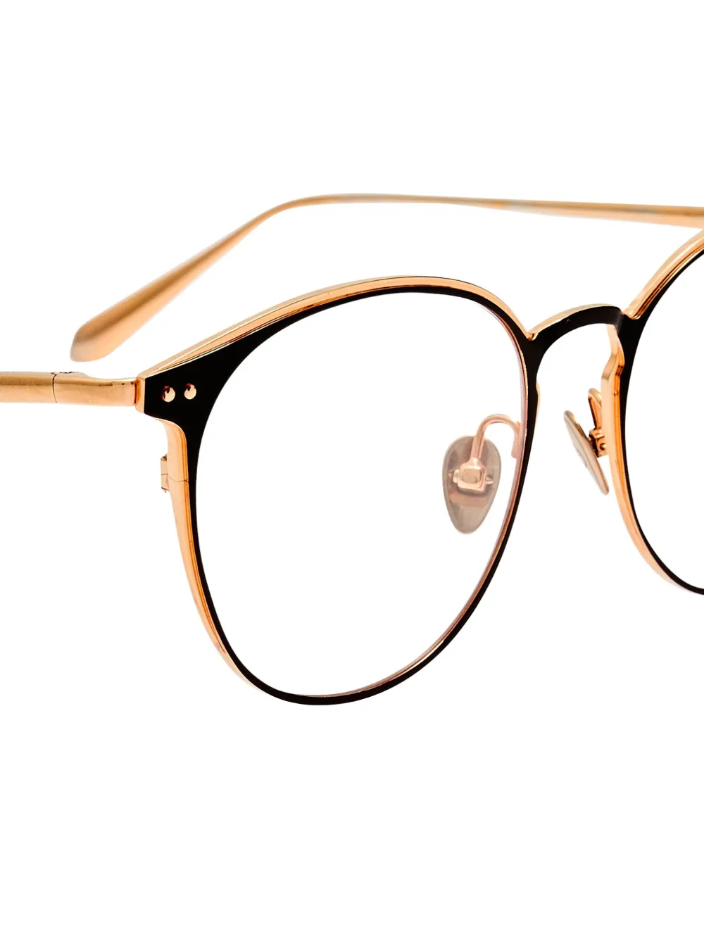 Linda Farrow Round-frame Clear Glasses In Black