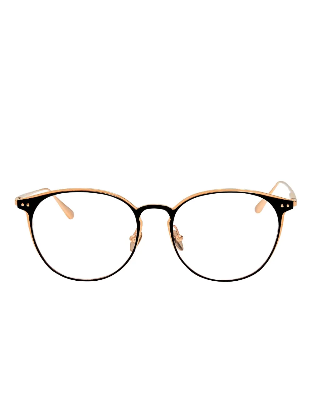 Linda Farrow Round-frame Clear Glasses In Black