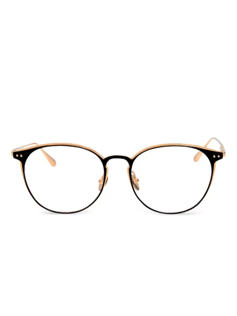 Linda Farrow round-frame clear glasses