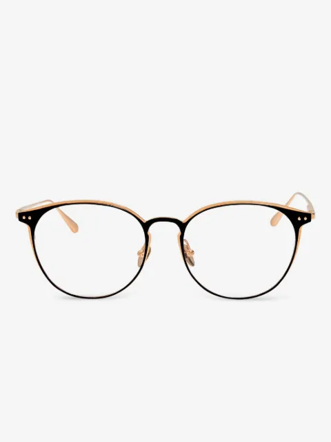 Linda Farrow round-frame clear glasses