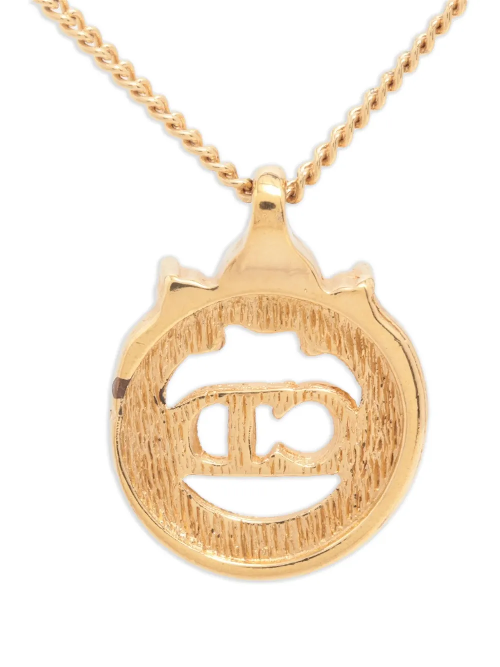 Christian Dior Pre-Owned CD-logo circular pendant necklace | Image 2