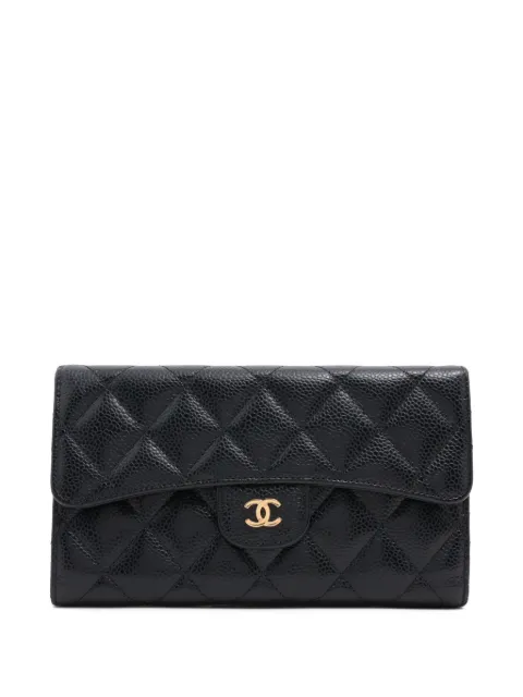 CHANEL Pre-Owned diamond-quilting leather wallet