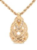 Christian Dior Pre-Owned teardrop lattice-pendant necklace - GOLD