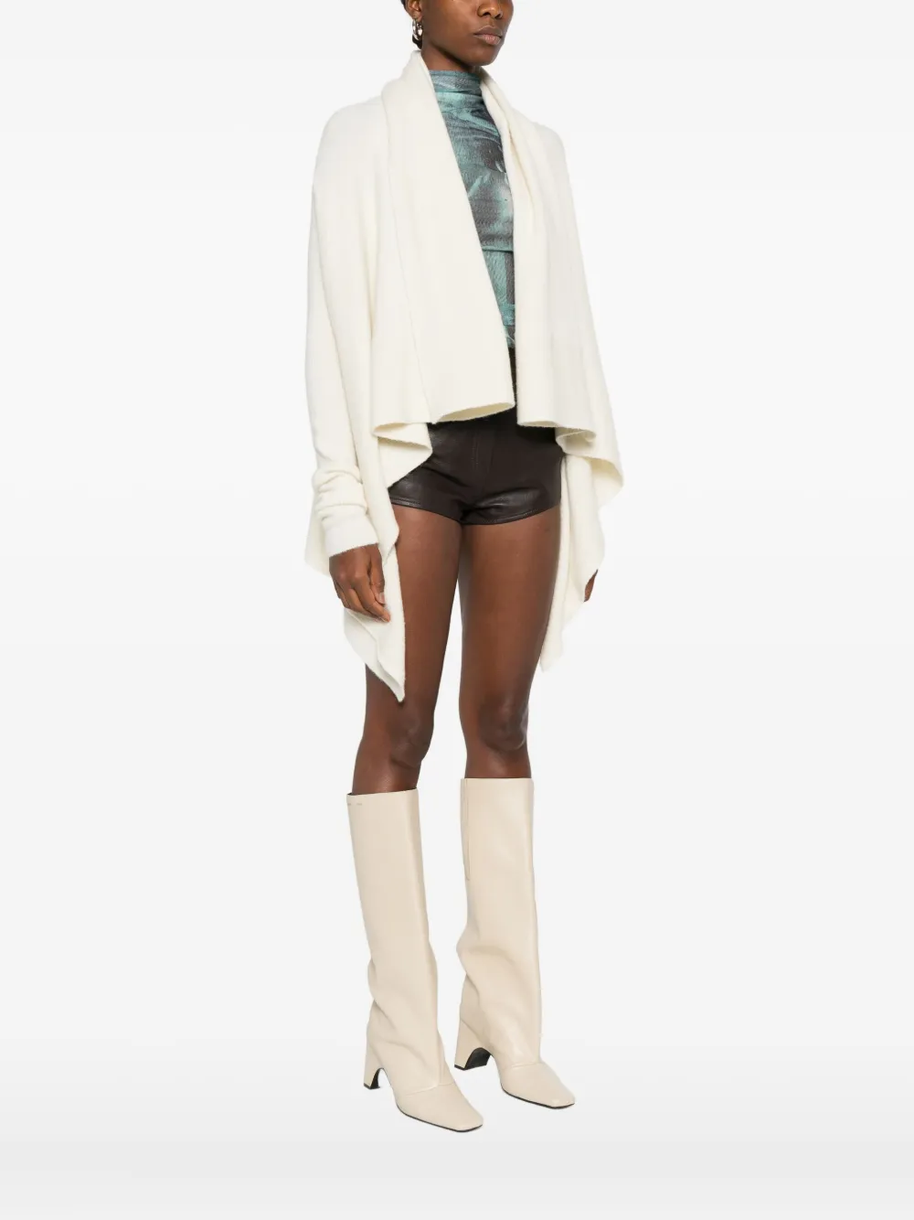 Rick Owens Draped Open-front Cardigan In Neutral