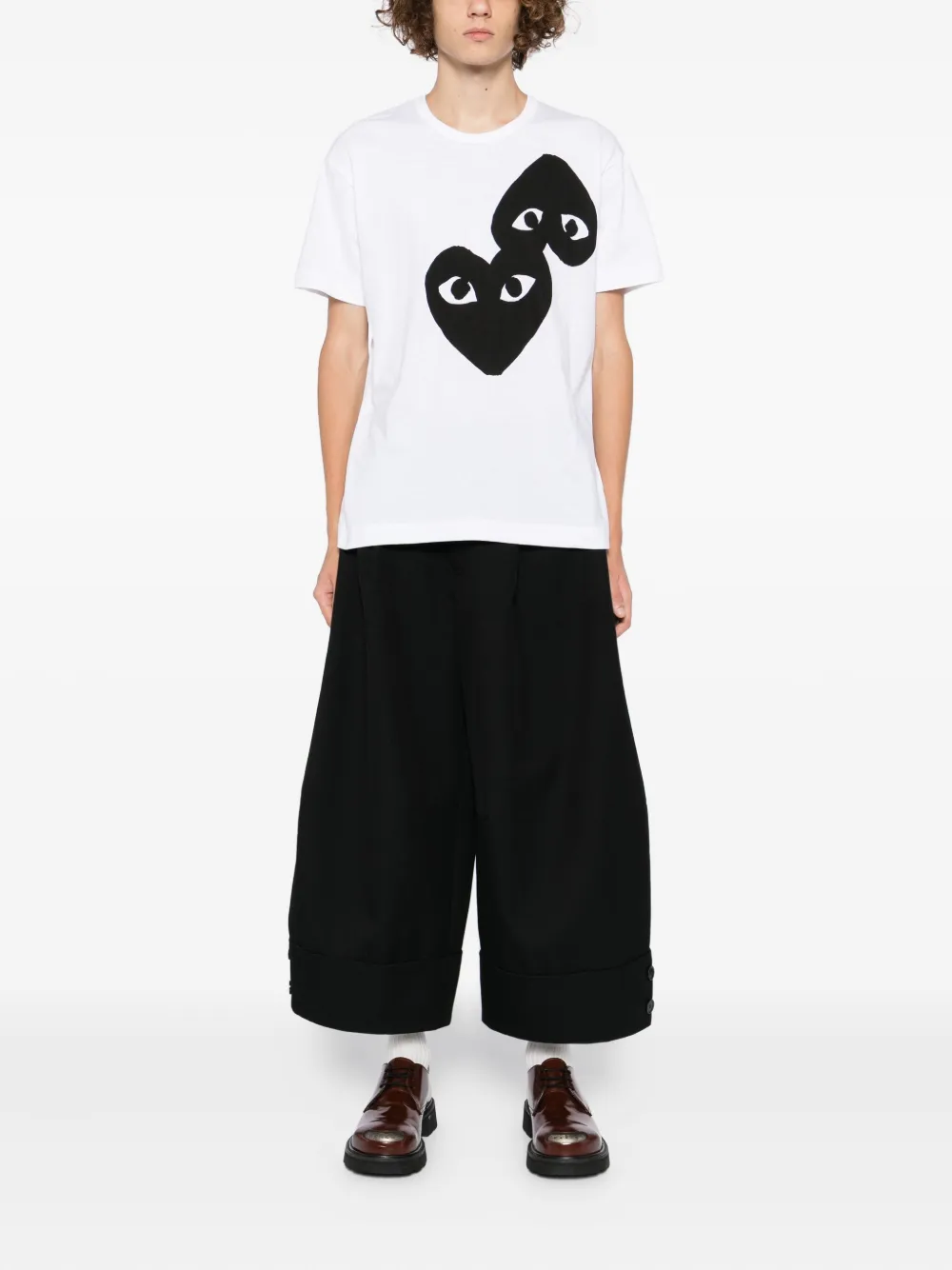 Comme Des Garçons Play Heart-print T-shirt In White