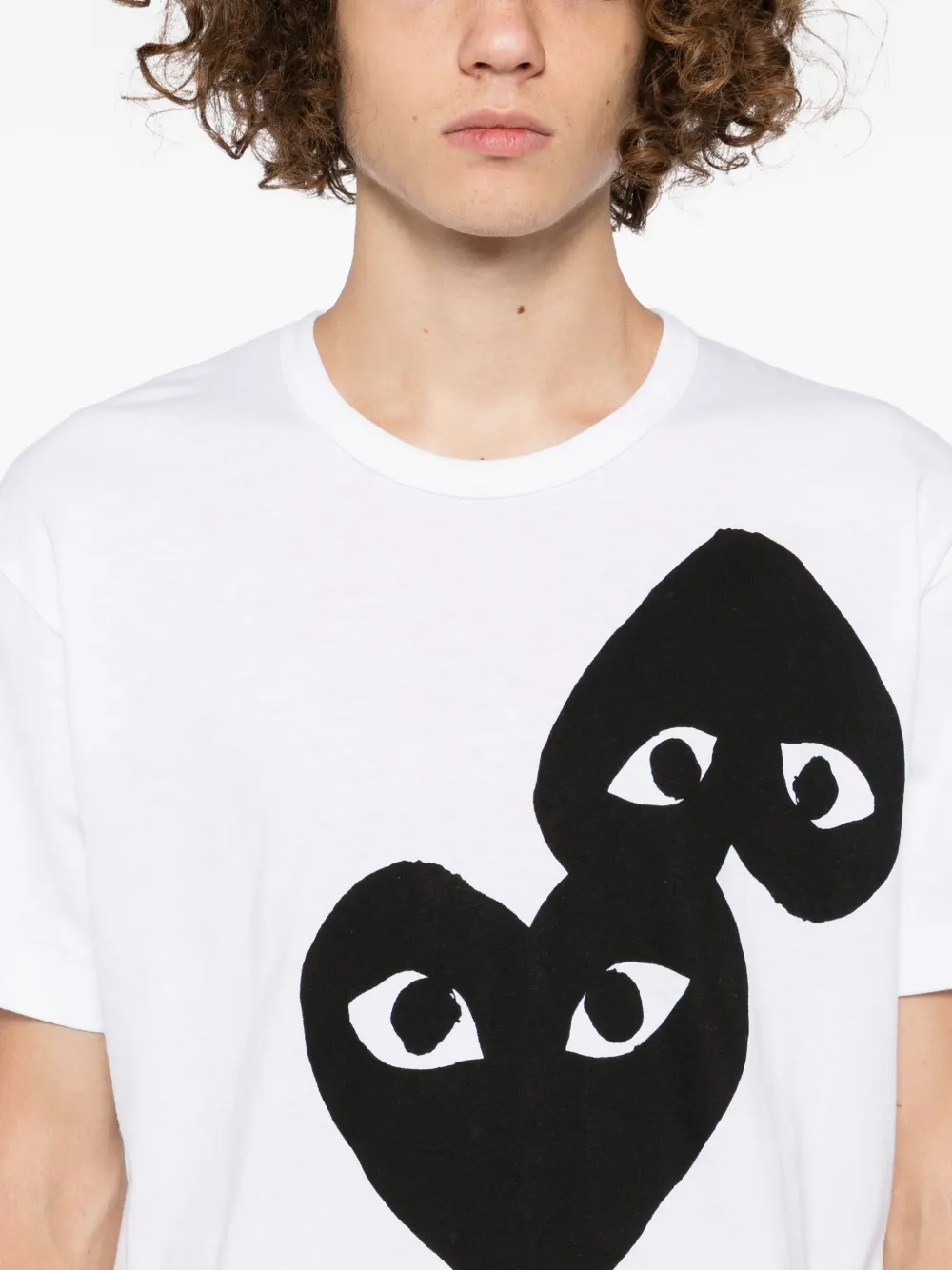 Comme Des Garçons Play Heart-print T-shirt In White