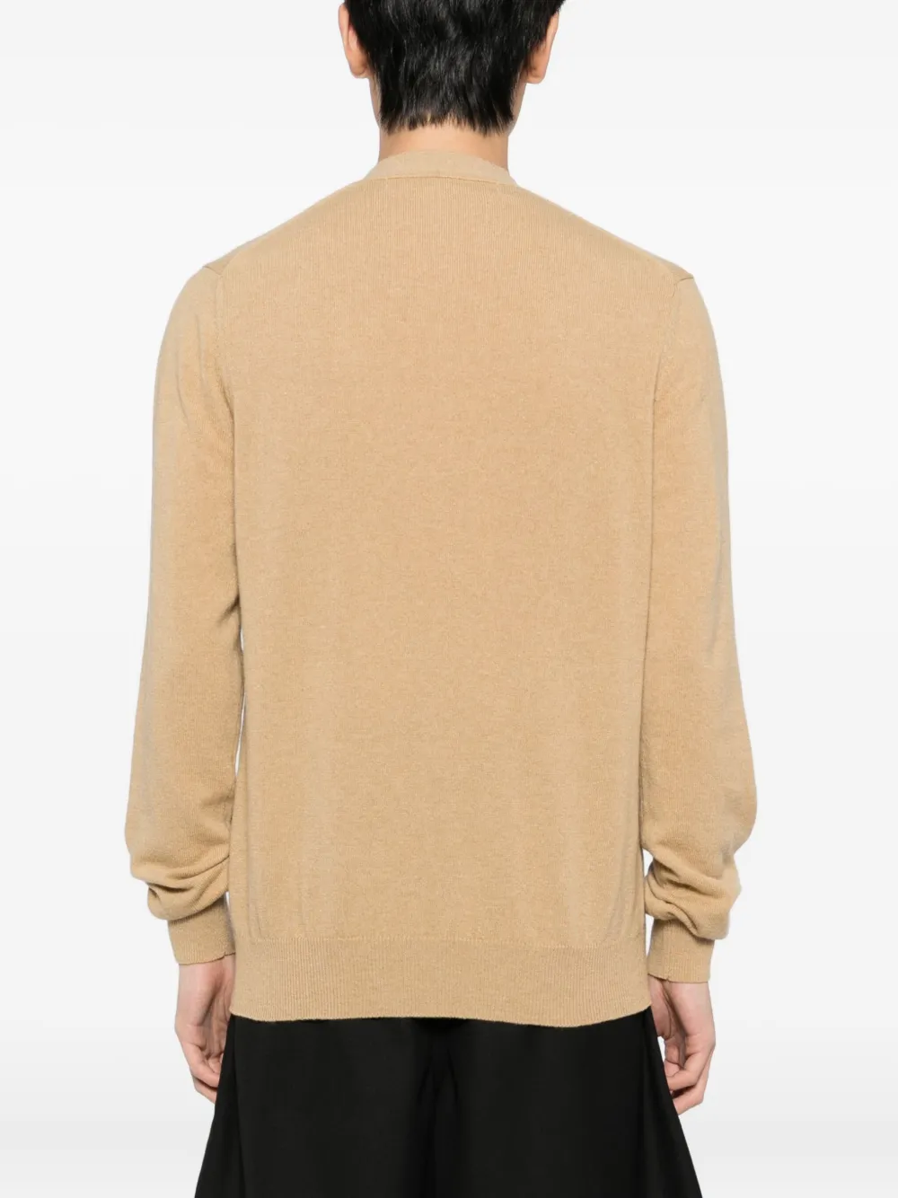 Comme Des Garçons Play Heart-appliqué Cardigan In Nude