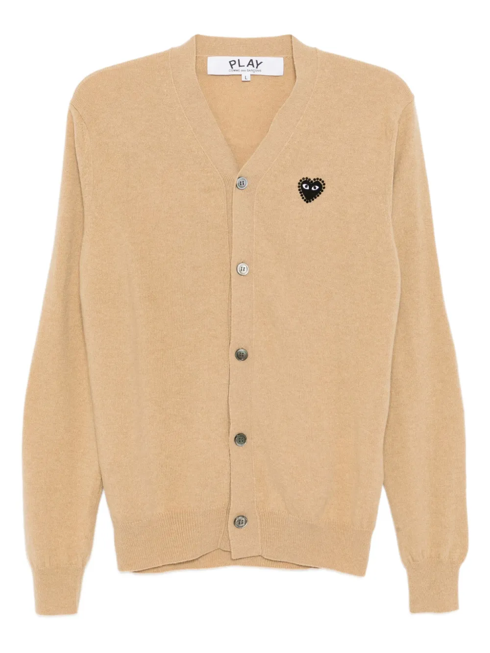 Comme Des Garçons Play cardigan à appliqué cœur | tons neutres | Image 1