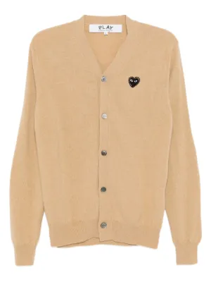 Comme Des Garçons Play heart-motif Wool Cardigan | Yellow | FARFETCH