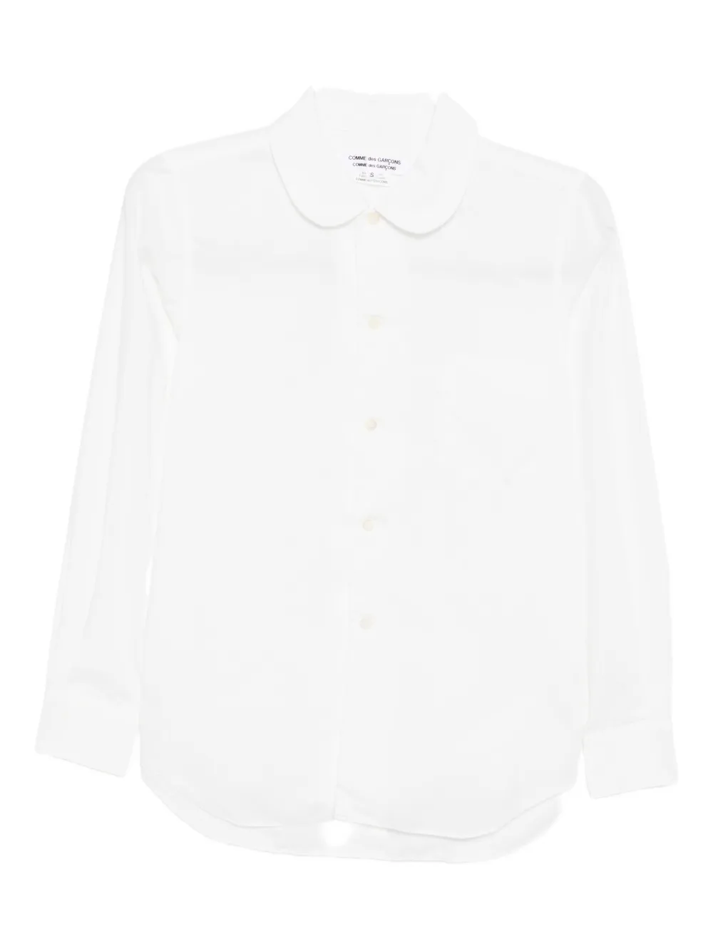 Comme Des Garçons Round-collar Shirt In White