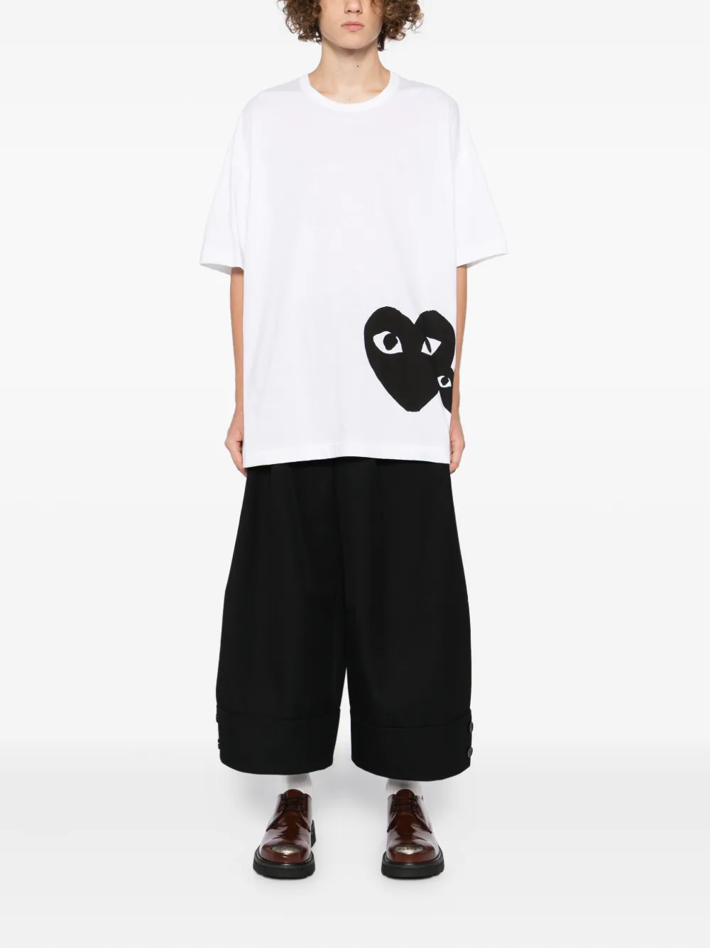 Comme Des Garçons Play Heart-print T-shirt In White