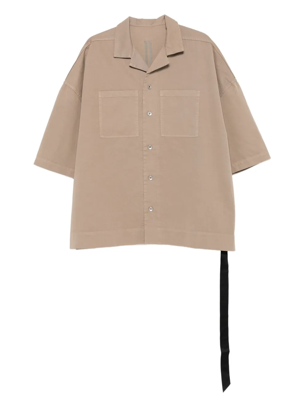 Rick Owens DRKSHDW Overhemd met dubbele zak en korte mouwen Beige