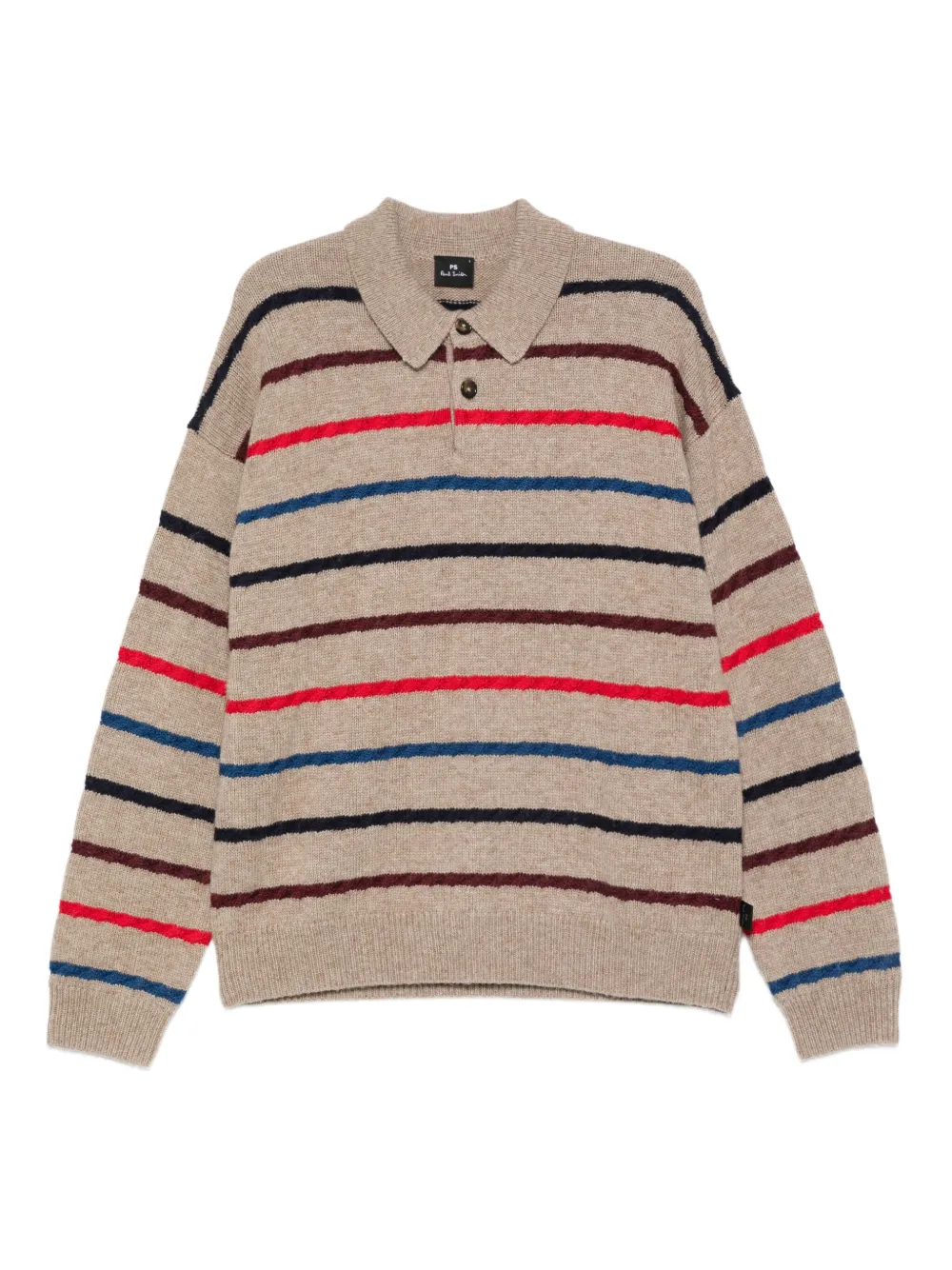 PS Paul Smith Gestreepte trui met polokraag Beige
