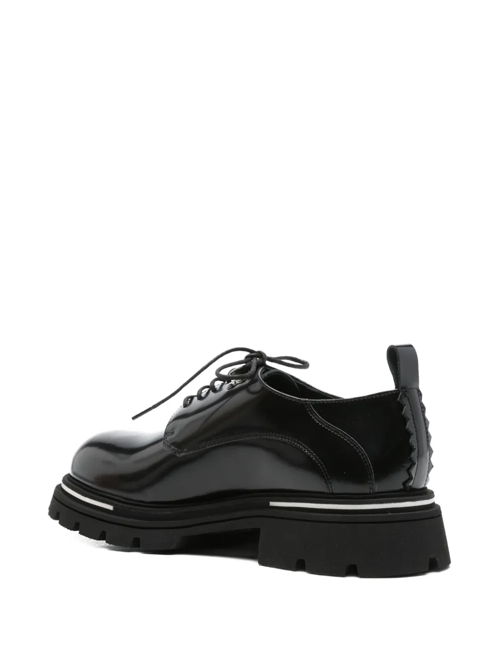 The Antipode Leather Lace-up Platform Shoes In Blue