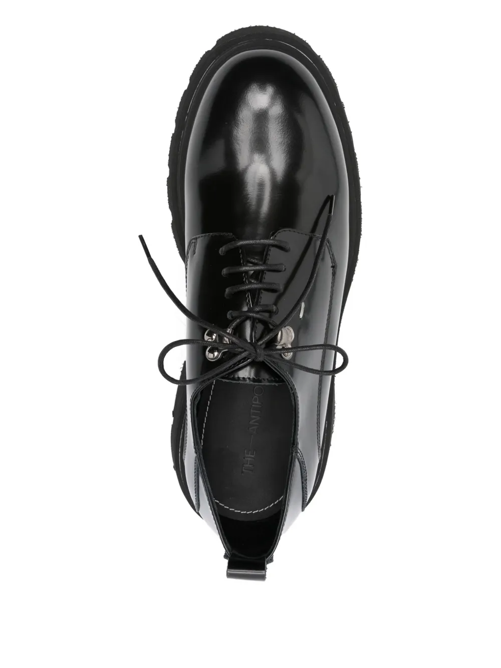 The Antipode Leather Lace-up Platform Shoes In Blue