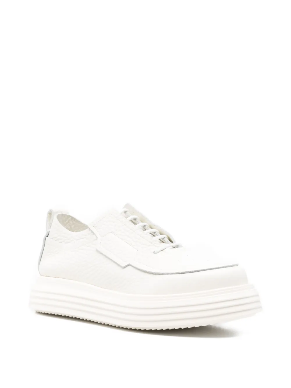 The Antipode Leather Platform Sneakers In White