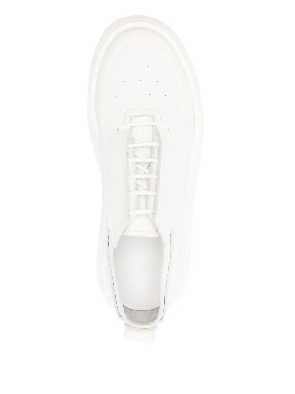 The Antipode Leather Platform Sneakers In White