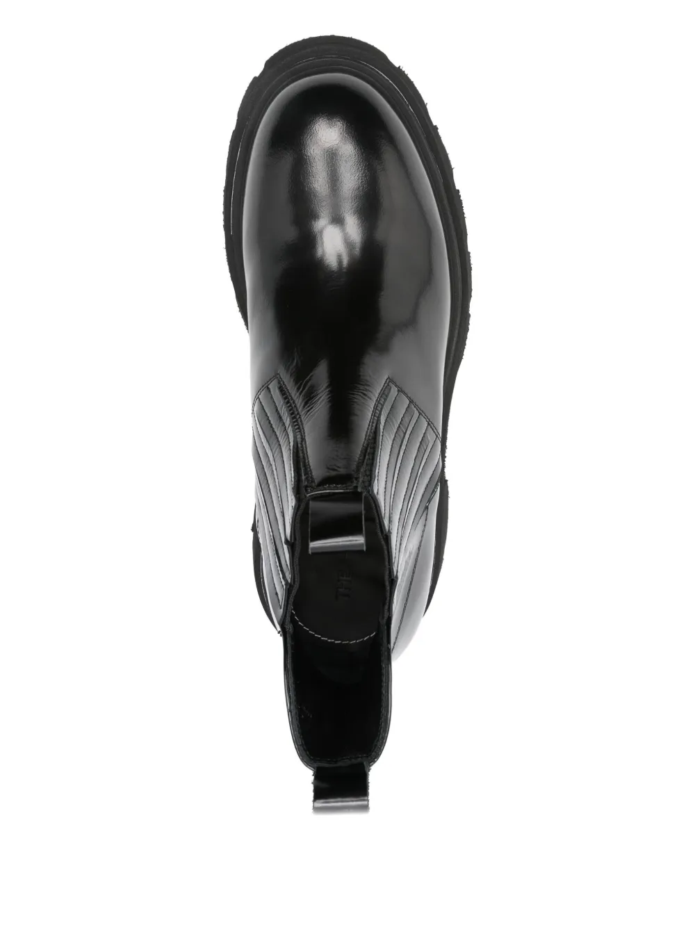 The Antipode Leather Stitched-panel Ankle Boots In Black