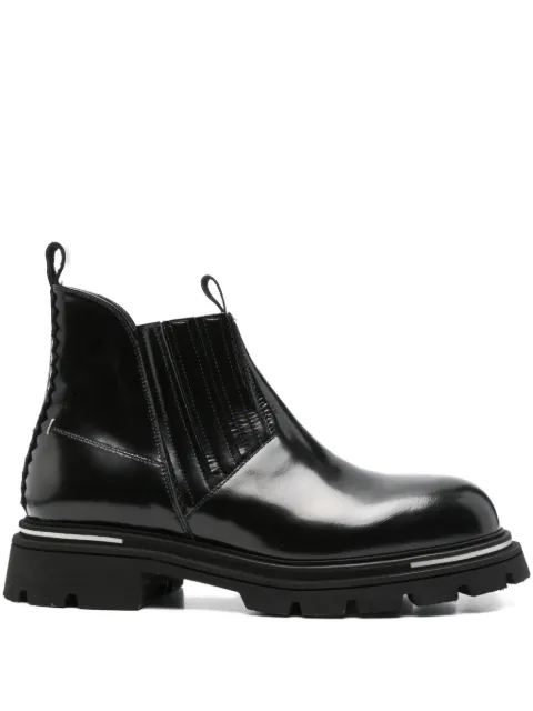 The Antipode leather stitched-panel ankle boots