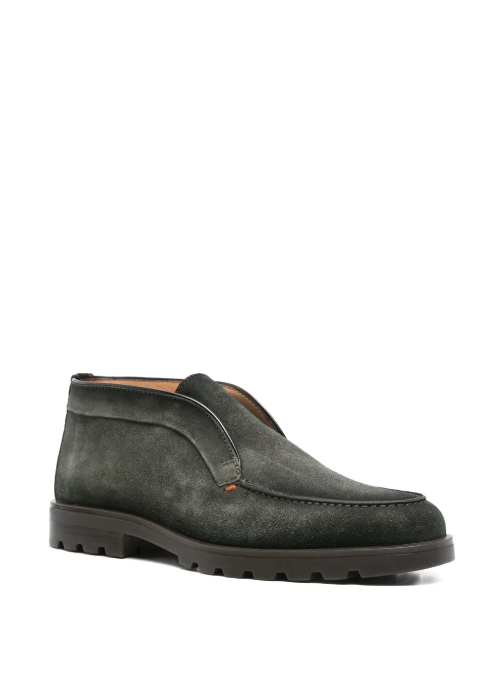Santoni suede leather slip-on boots V49 GREEN