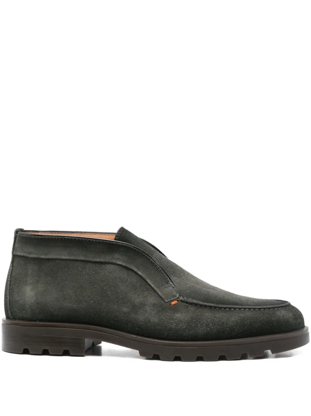 Santoni suede leather slip-on boots V49 GREEN