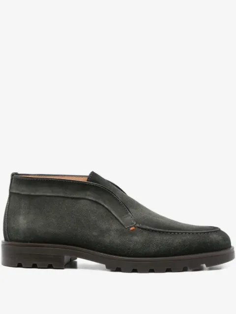 Santoni suede leather slip-on boots