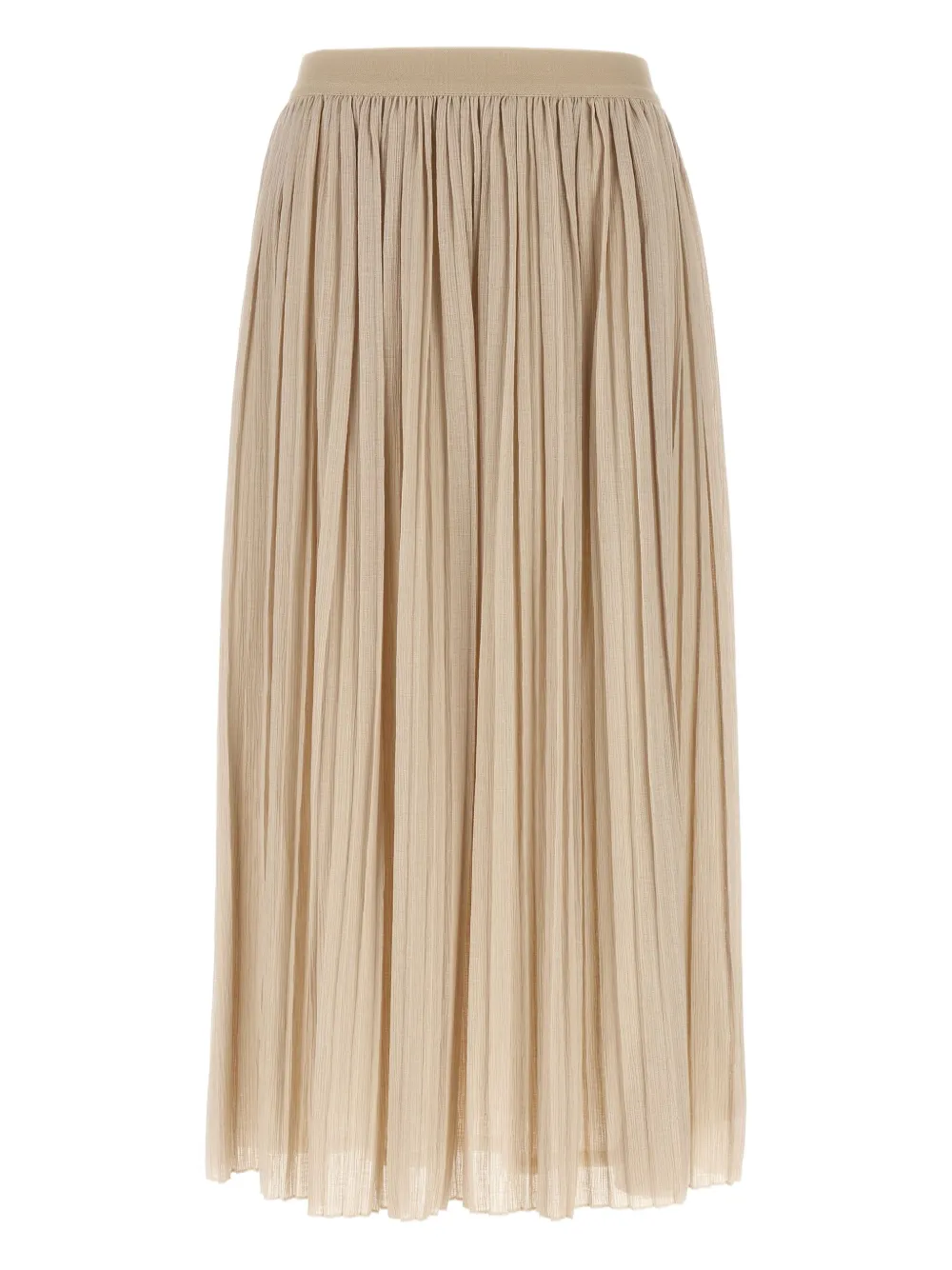 Weekend Max Mara Elastic-waistband Pleated Maxi Skirt In Neutral
