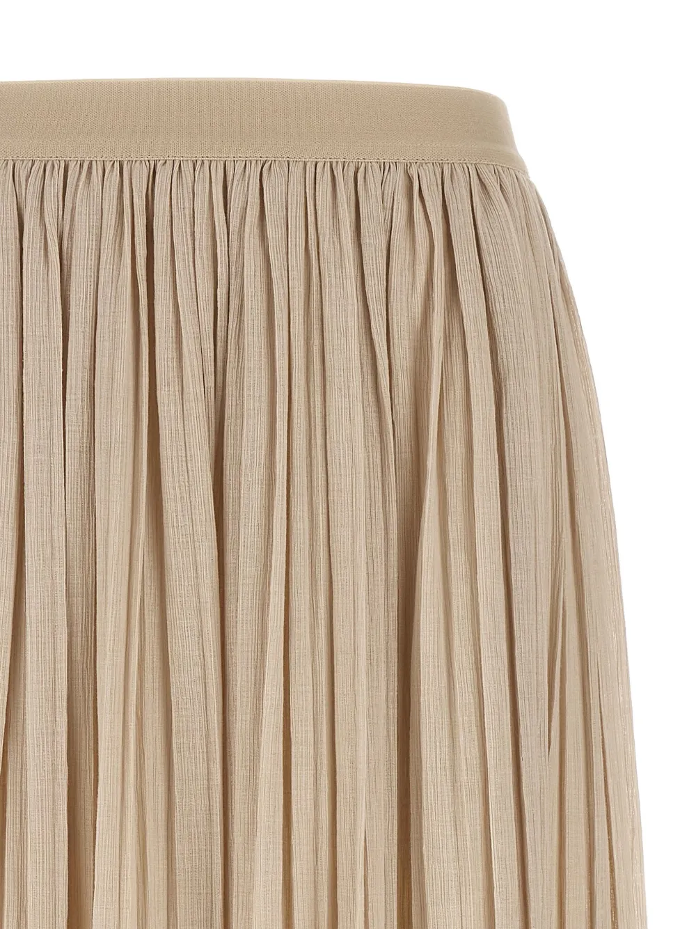 Weekend Max Mara Elastic-waistband Pleated Maxi Skirt In Neutral