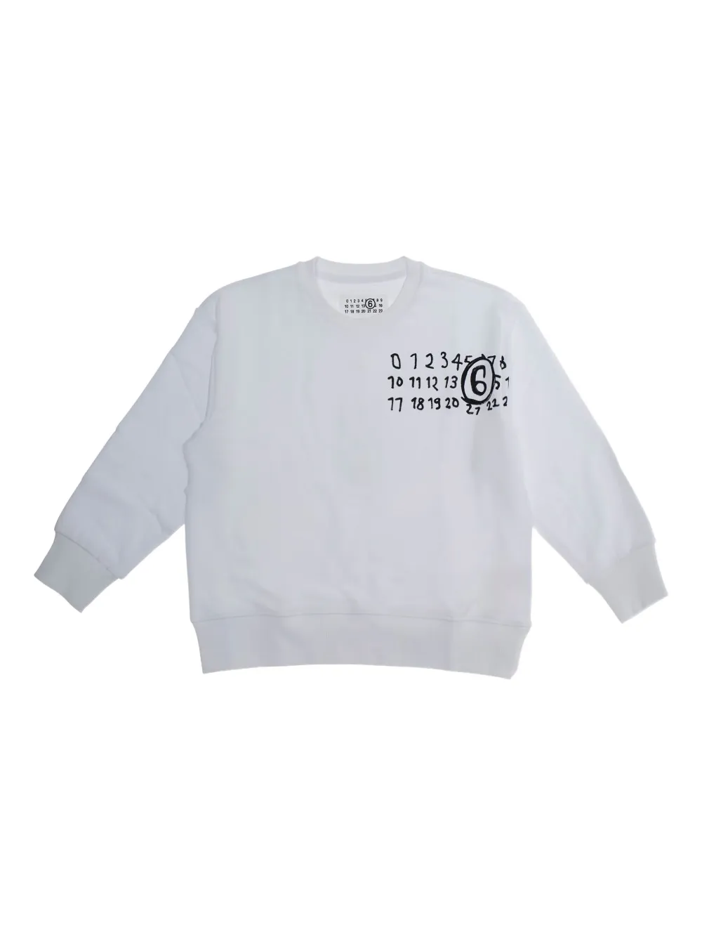 MM6 Maison Margiela Kids numbers-logo sweatshirt Wit
