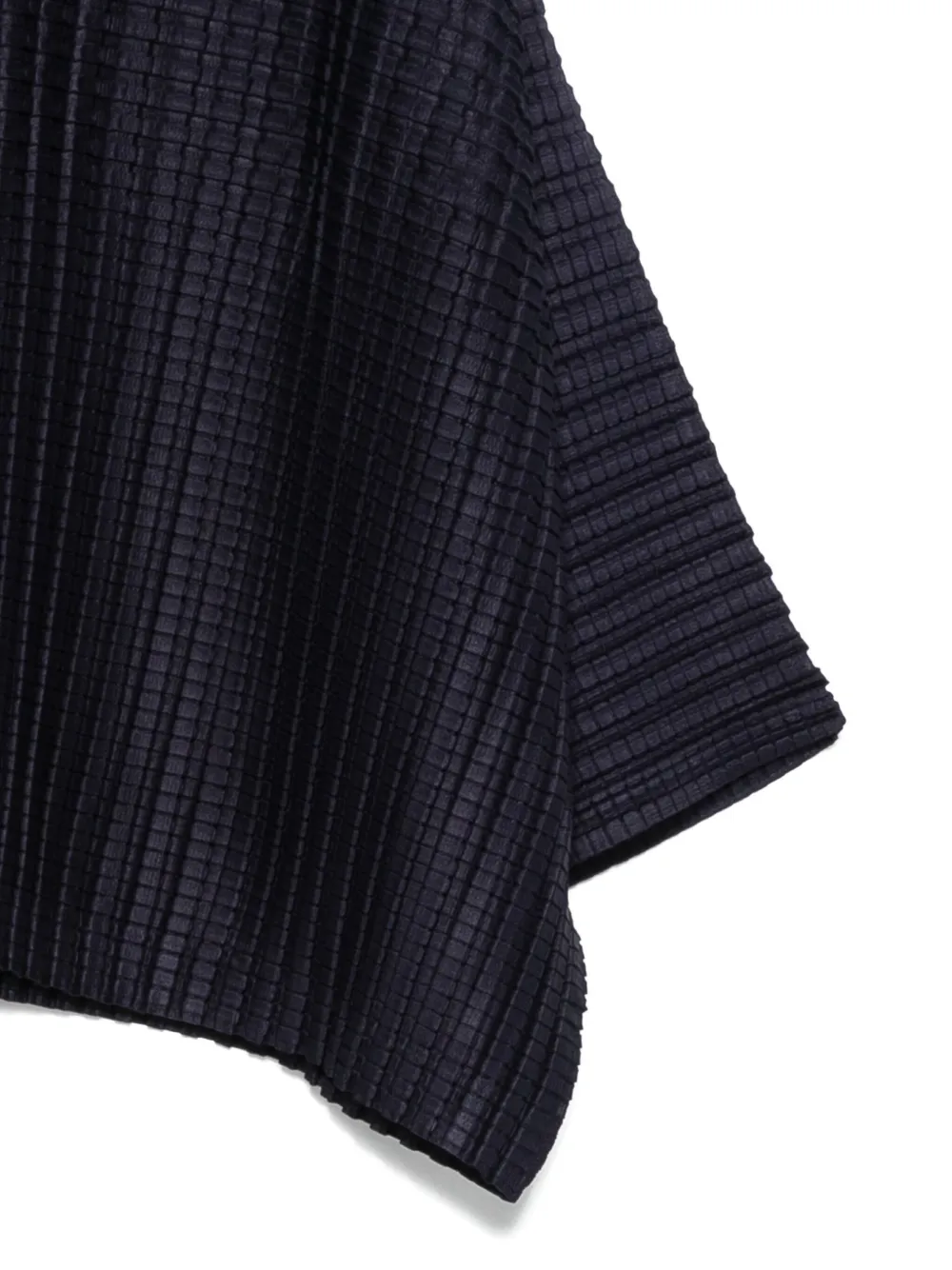 Pre-owned Issey Miyake 2010s Pleated Short-sleeved Top In Blue
