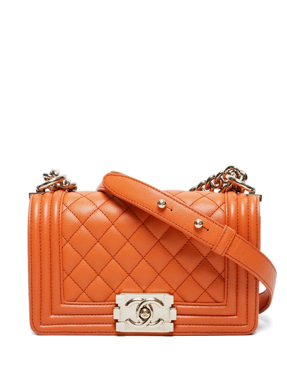 CHANEL Pre-Owned 2020s ボーイ シャネル ショルダーバッグ - オレンジ CHANEL Pre-Owned 2020s ボーイ シャネル ショルダーバッグ - オレンジ