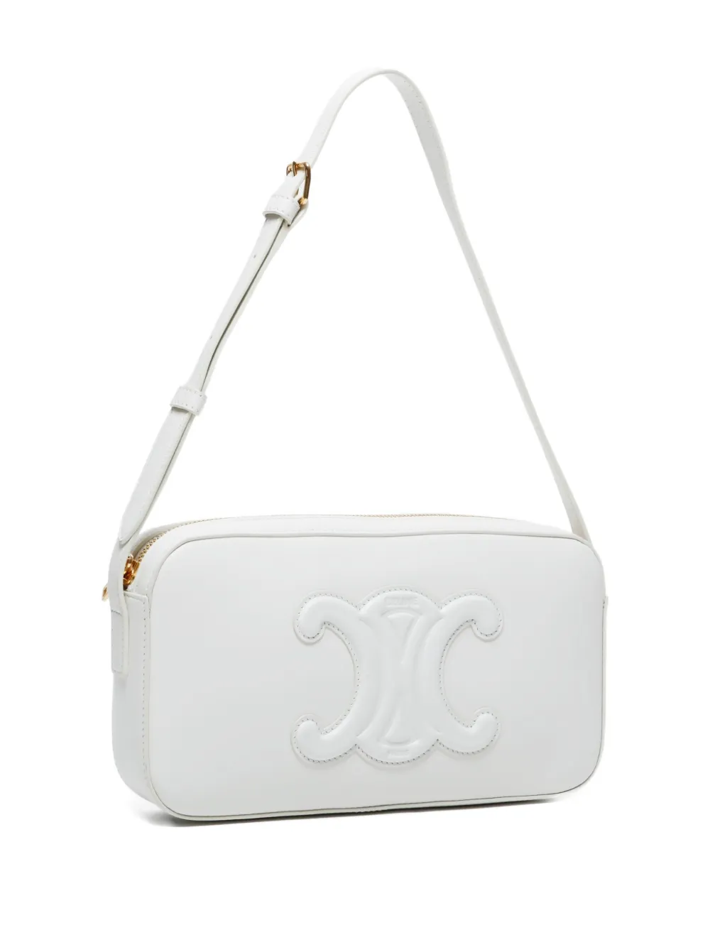 Pre-owned Celine 2020-2024s Triomphe Shoulder Bag In White