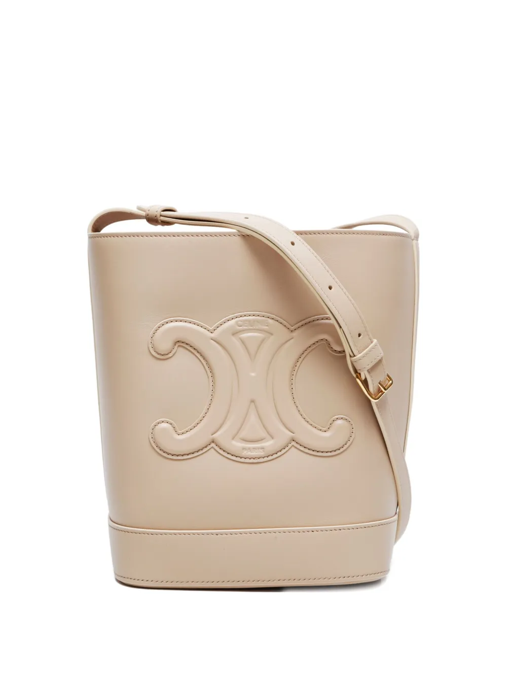 Pre-owned Celine 2020-2024 Triomphe Shoulder Bag In Neutral