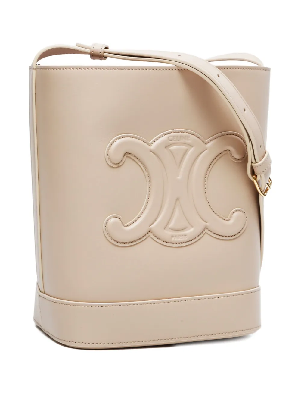 Pre-owned Celine 2020-2024 Triomphe Shoulder Bag In Neutral
