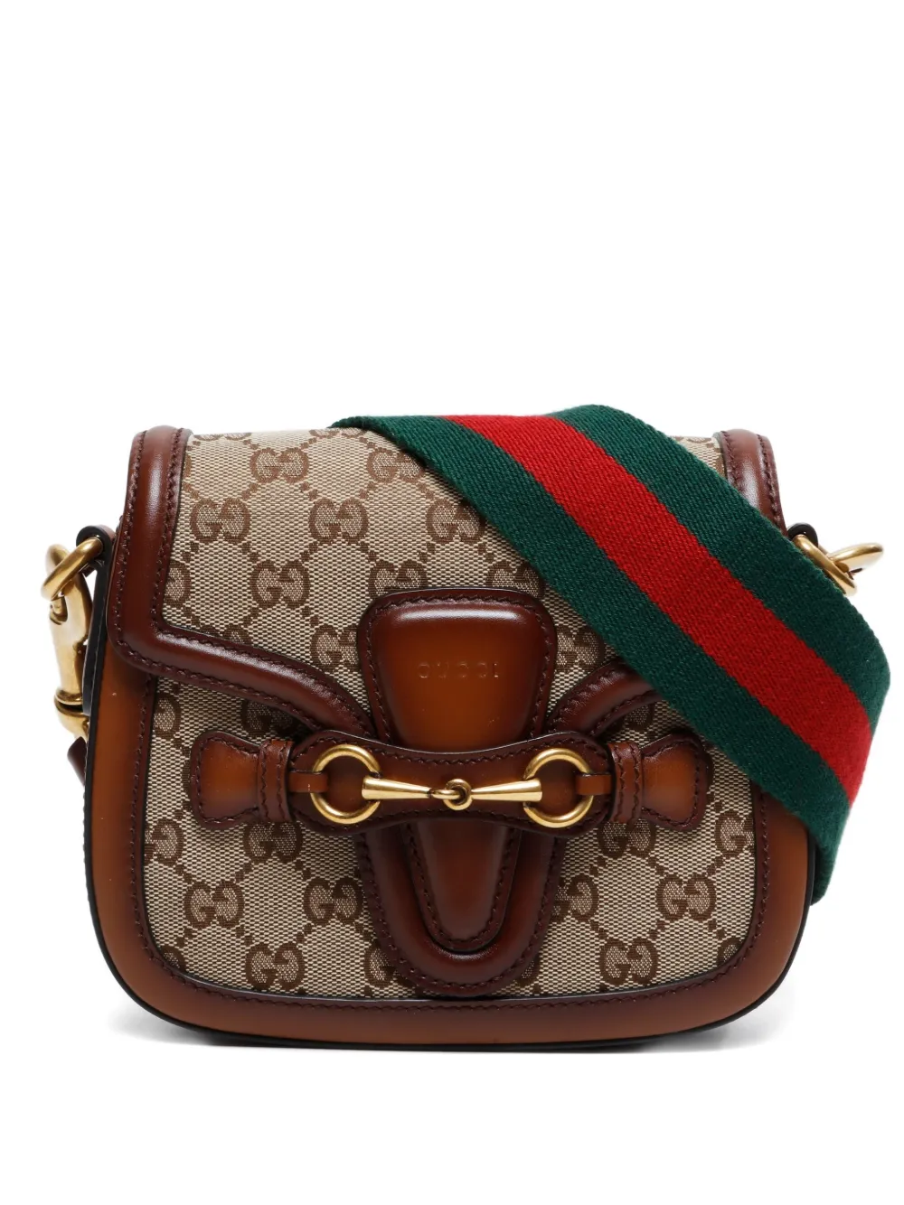 Gucci Pre-Owned 2000-2020s GG canvas horsebit shoulder bag | Neutrals | Image 1