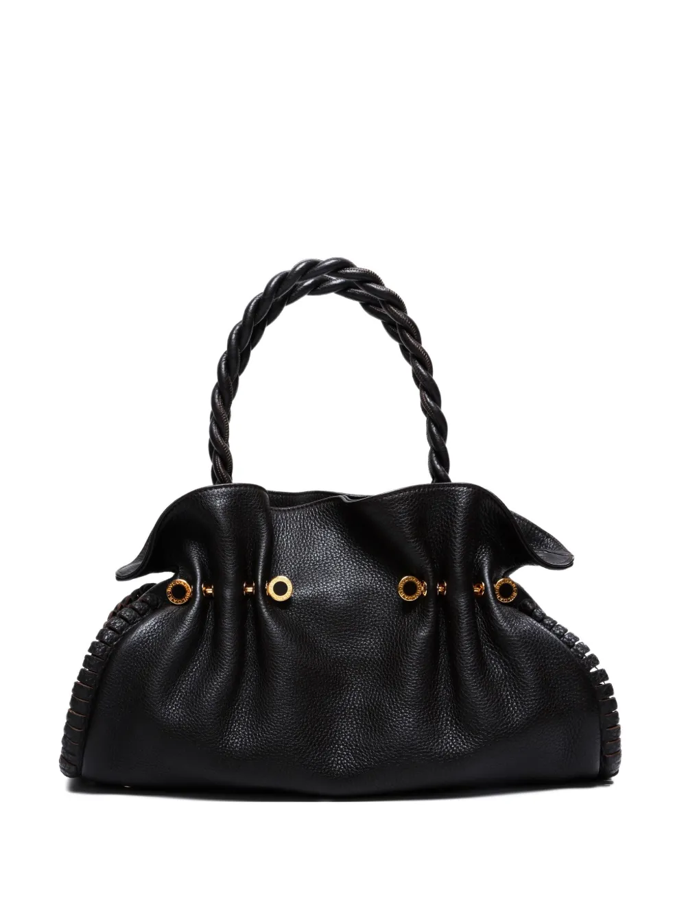 Pre-owned Bvlgari 2000-2015s Twisted-handle Handbag In Black