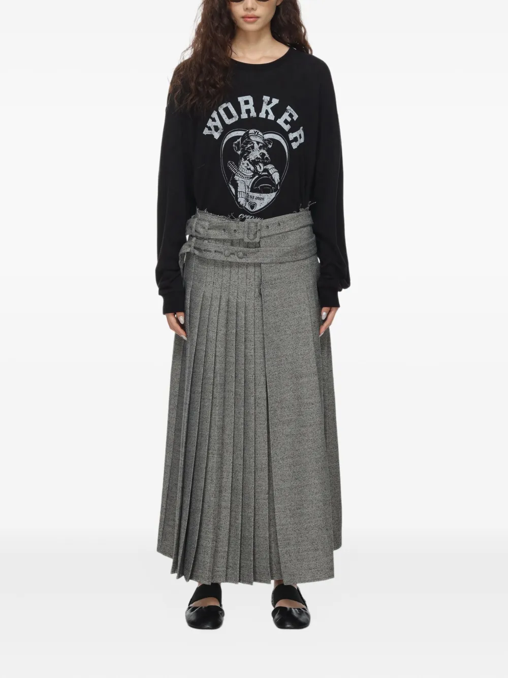 Open YY dog-print long-sleeved sweatshirt | Sweaters | Image 2
