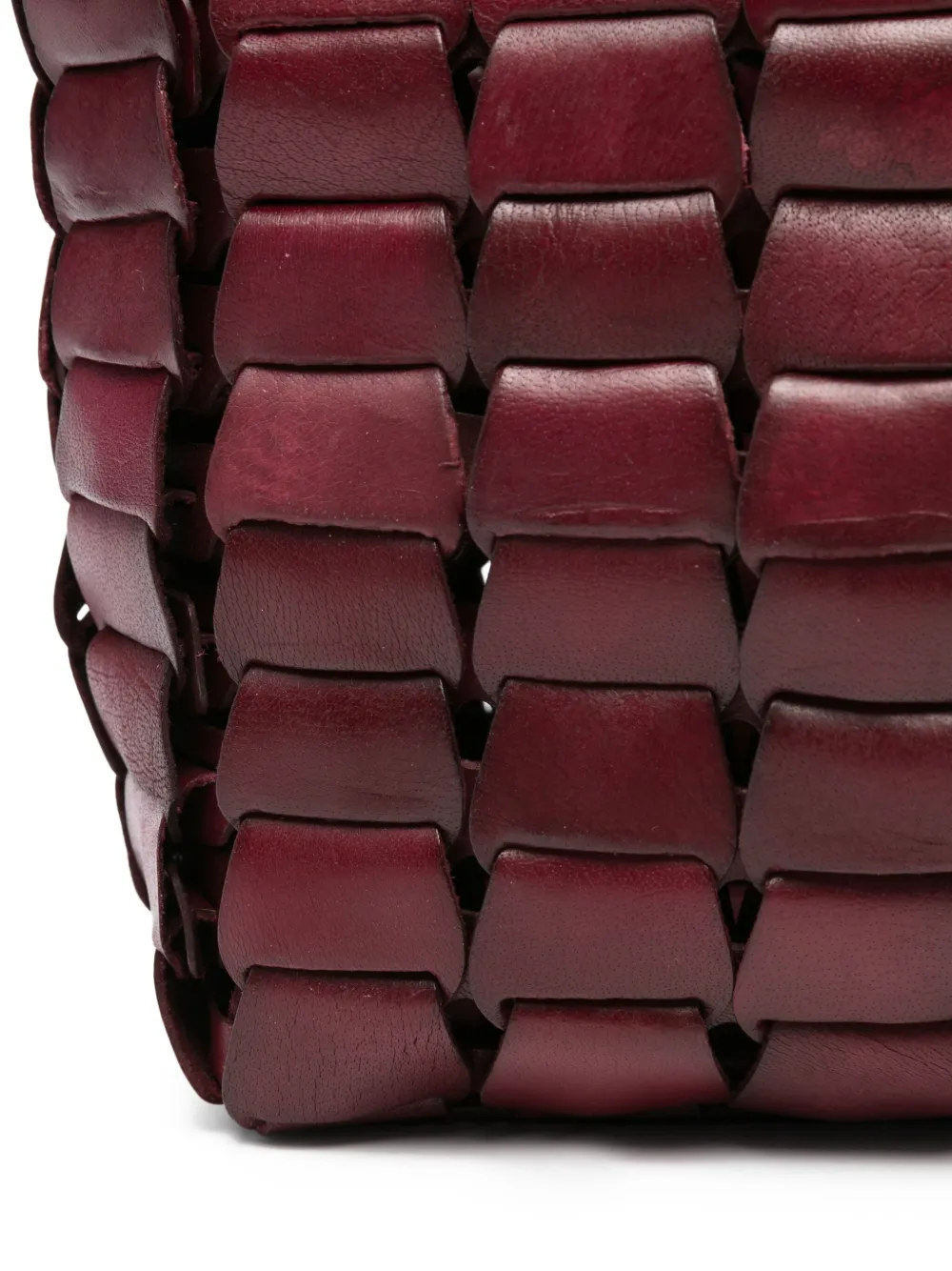  Dragon Diffusion Woven Leather Tote Bag - Red 