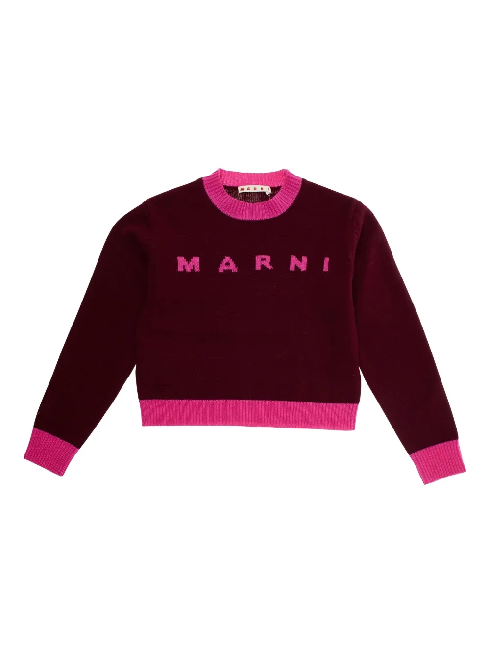 Marni Kids logo crew-neck sweater - ピンク Marni Kids logo crew-neck sweater - ピンク